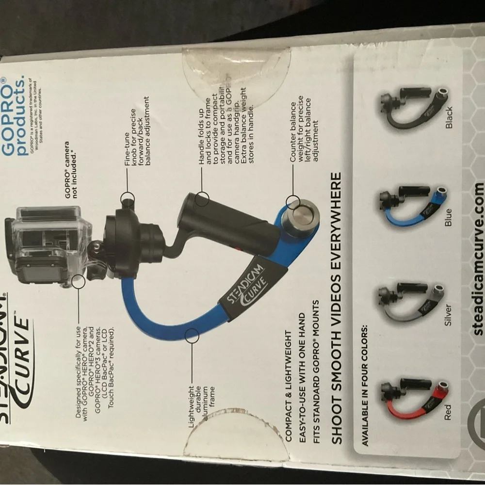 New In Box Steadicam Curve Purple Go Pro